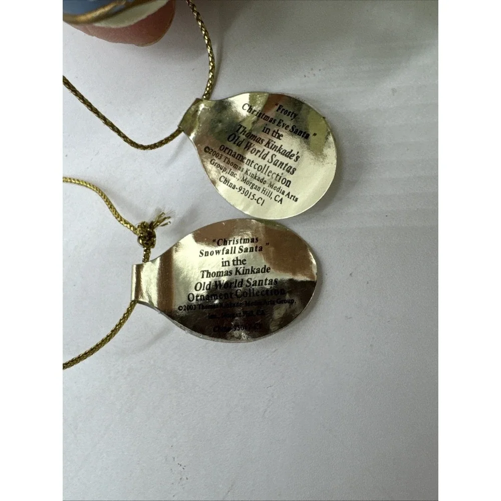 8 Vintage Ashton Drake Thomas Kinkade Old‎ World Santa Ornaments New With Tags